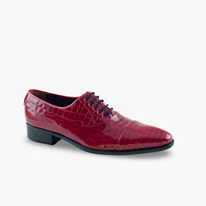 Chaussures homme cuir verni croco rouge - Accessoires pour chaussures