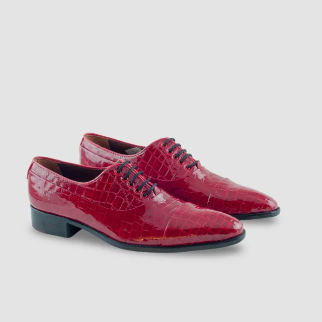 Chaussures homme cuir verni croco rouge - Accessoires pour chaussures