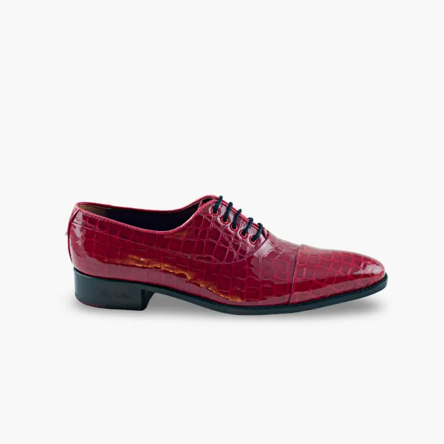 Chaussures homme cuir verni croco rouge - Accessoires pour chaussures
