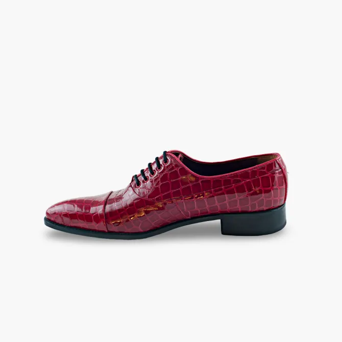Chaussures homme cuir verni croco rouge - Accessoires pour chaussures