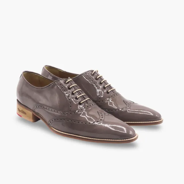 Chaussures homme verni taupe full brogue - Accessoires pour chaussures