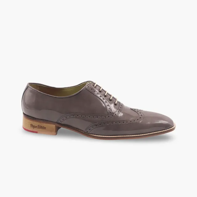 Chaussures homme verni taupe full brogue - Accessoires pour chaussures