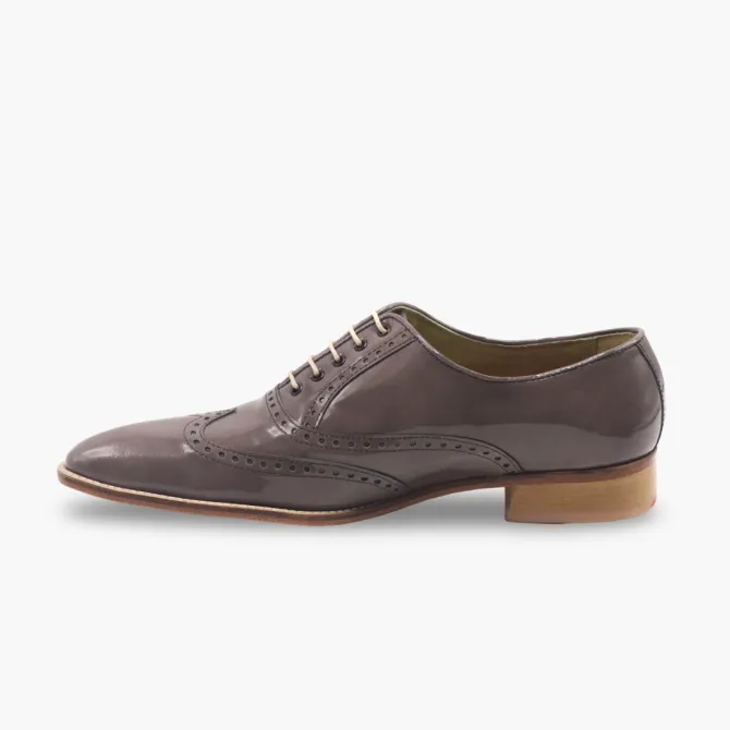 Chaussures homme verni taupe full brogue - Accessoires pour chaussures