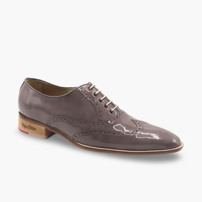 Chaussures homme verni taupe full brogue - Accessoires pour chaussures