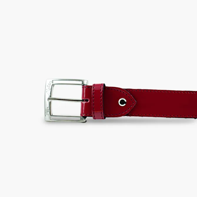 Ceinture cuir verni rouge - Accessoires pour chaussures