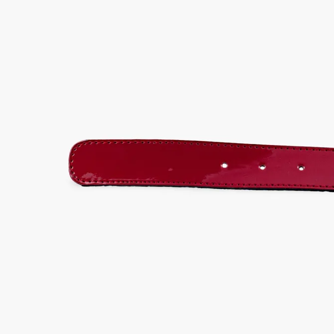Ceinture cuir verni rouge - Accessoires pour chaussures