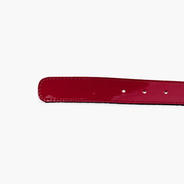 Ceinture cuir verni rouge - Accessoires pour chaussures