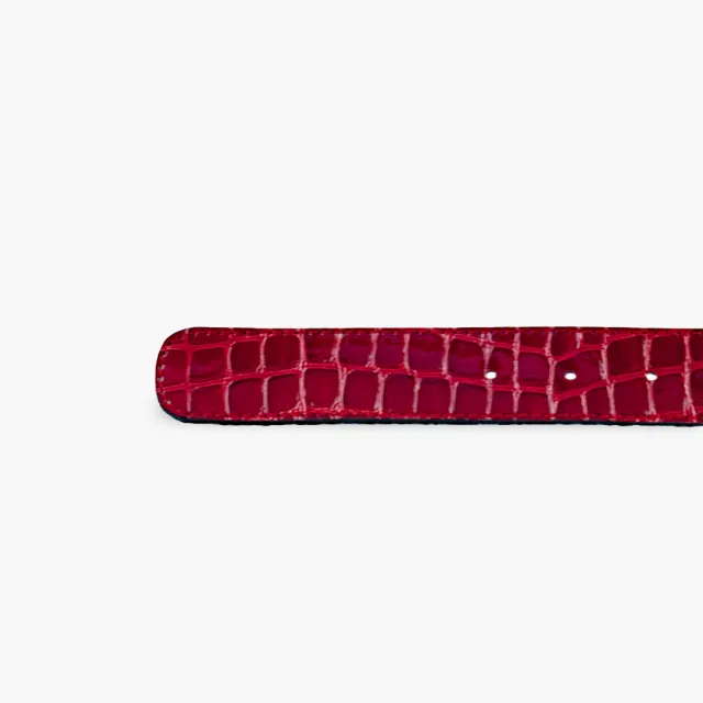 Ceinture cuir croco verni rouge - Accessoires pour chaussures