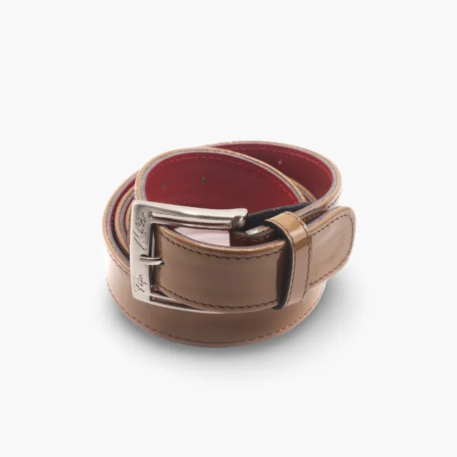 Ceinture cuir verni camel - Accessoires pour chaussures