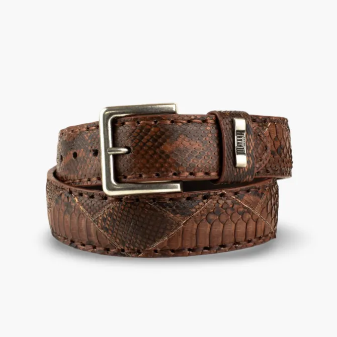 Ceinture serpent marron véritable - Accessoires pour chaussures