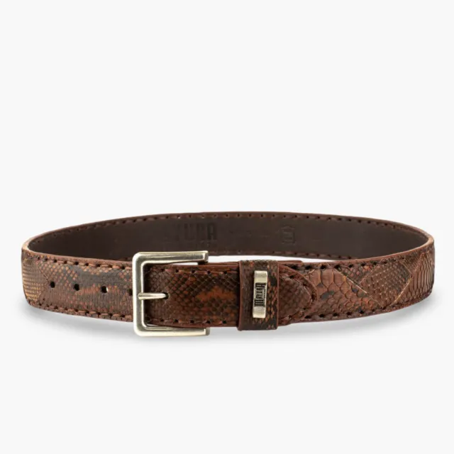 Ceinture serpent marron véritable - Accessoires pour chaussures