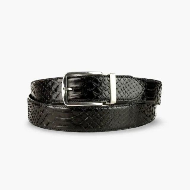 Ceinture en serpent noir - Accessoires pour chaussures