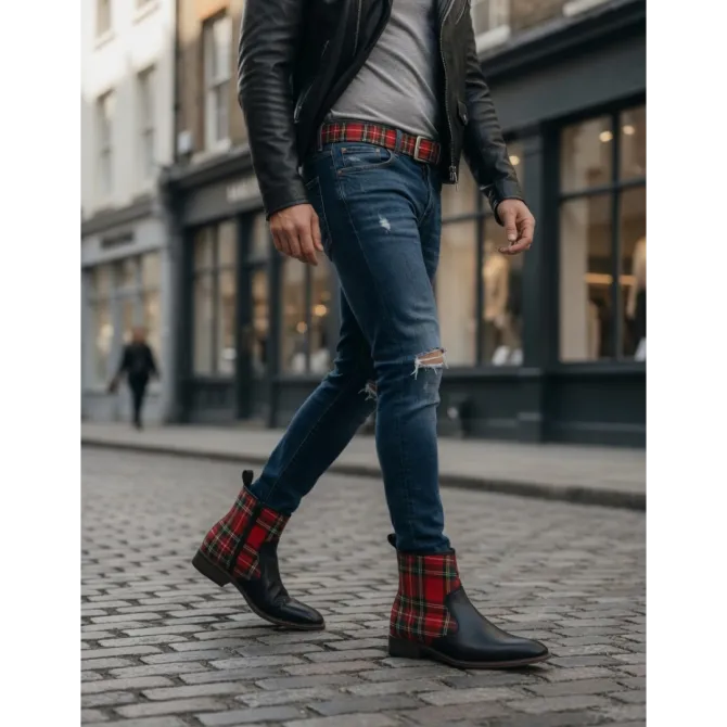 Bottines homme écossaises tendance - Accessoires pour chaussures