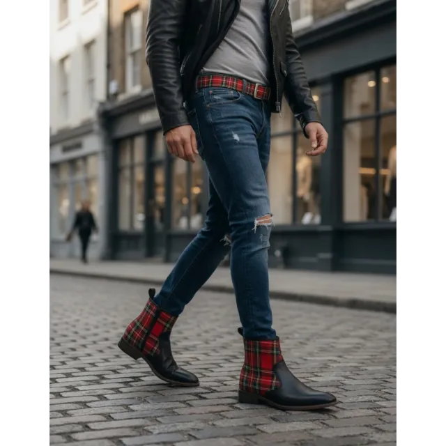 Bottines homme écossaises tendance - Accessoires pour chaussures