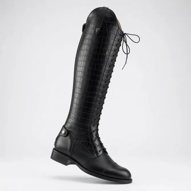 Bottes hautes cuir à lacets - Bottes cavalières