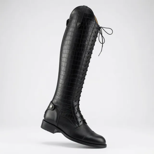 Bottes hautes cuir à lacets - Bottes cavalières