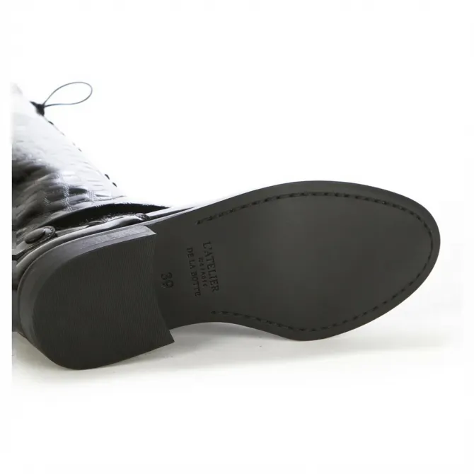 Bottes hautes cuir à lacets - Bottes cavalières