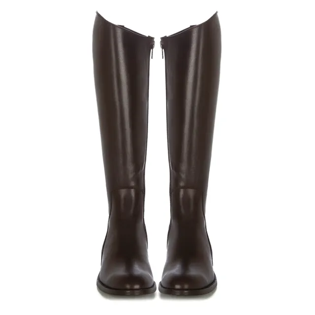Bottes cavalières femme cuir marron - Bottes plates artisanales