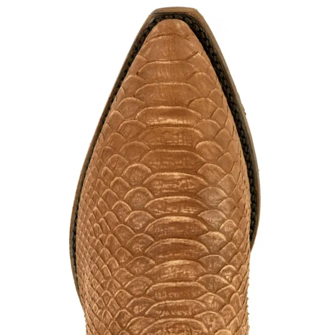 Santiags cuir et serpent cognac femme - Bottes santiag et country