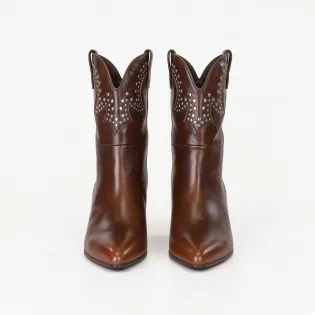 Bottines Femme Cuir Cognac Vintage - Made in Italie - L’Atelier de la Botte