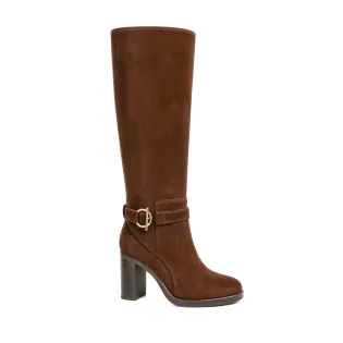 Bottes Femme Daim Marron à Talon Mors Doré - L’Atelier de la Botte