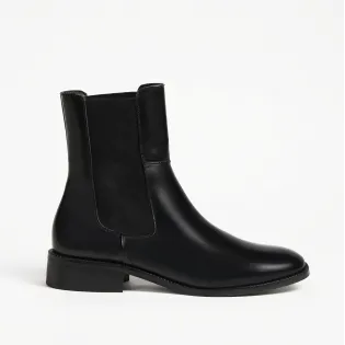 Bottines Chelsea cuir noir femme  - Bottines femme mode