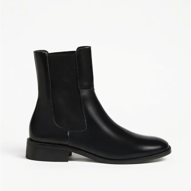 Bottines Chelsea cuir noir femme  - Bottines femme mode