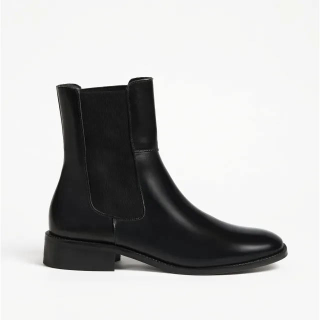 Bottines Chelsea cuir noir femme  - Bottines femme mode