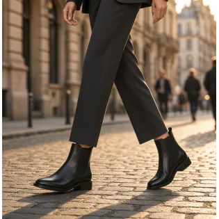 Bottines Chelsea cuir noir femme  - Bottines femme mode