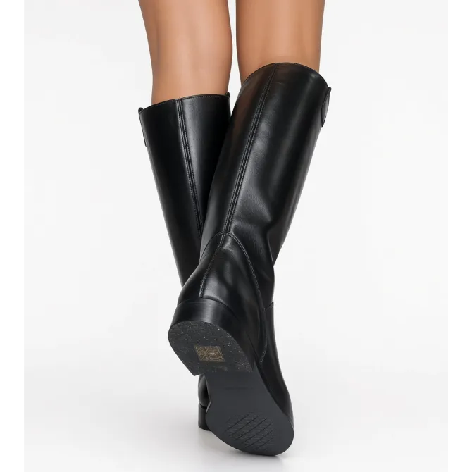 Bottes femme cuir noir bout pointu - Bottes artisanales femme - L'atelier de la botte