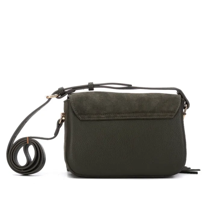 Sac femme en daim kaki à franges - Sacs à main  Made in Spain