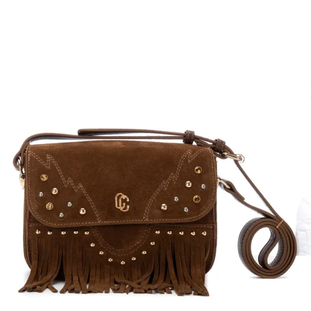 Sac femme en daim kaki à franges - Sacs à main  Made in Spain