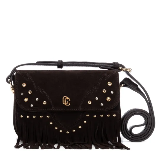 Sac femme en daim kaki à franges - Sacs à main  Made in Spain
