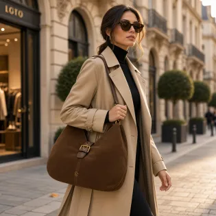Sac à main daim camel femme - Sacs à main cuir made in Spain