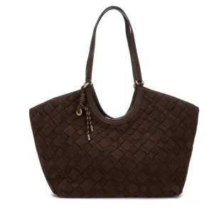 Sac à main daim marron tressé