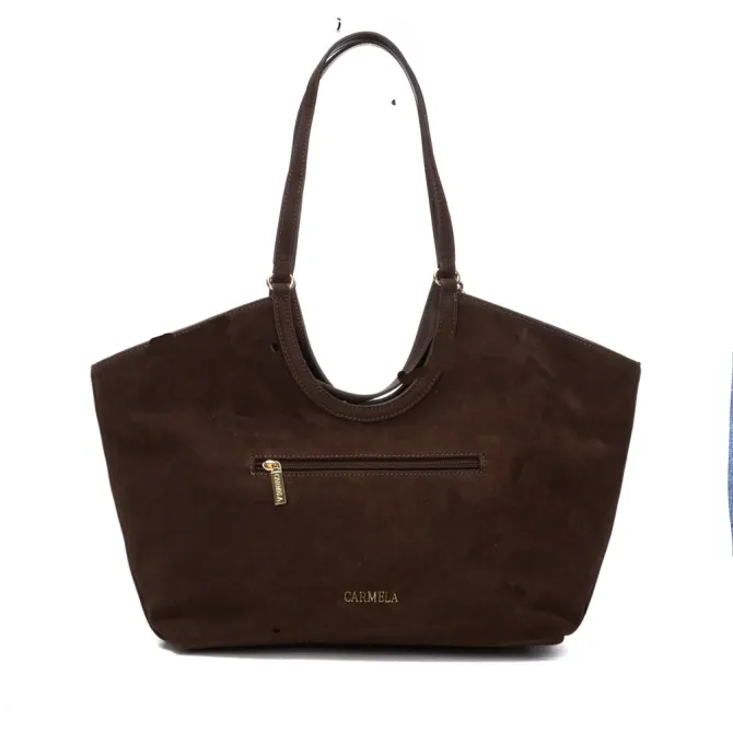 Sac à main marron tressé - Grand sac femme en daim