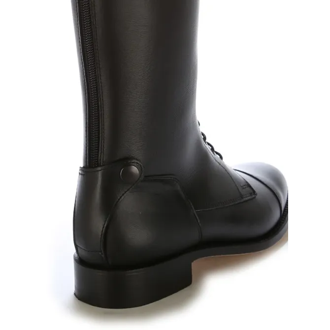 Bottes équitation cuir noir à lacets - Bottes équitation artisanales