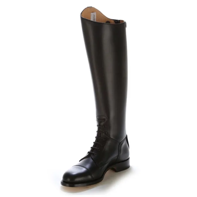 Bottes équitation cuir noir à lacets - Bottes équitation artisanales
