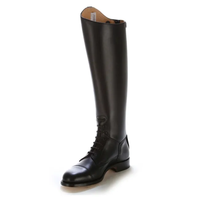 Bottes équitation cuir noir à lacets - Bottes équitation artisanales
