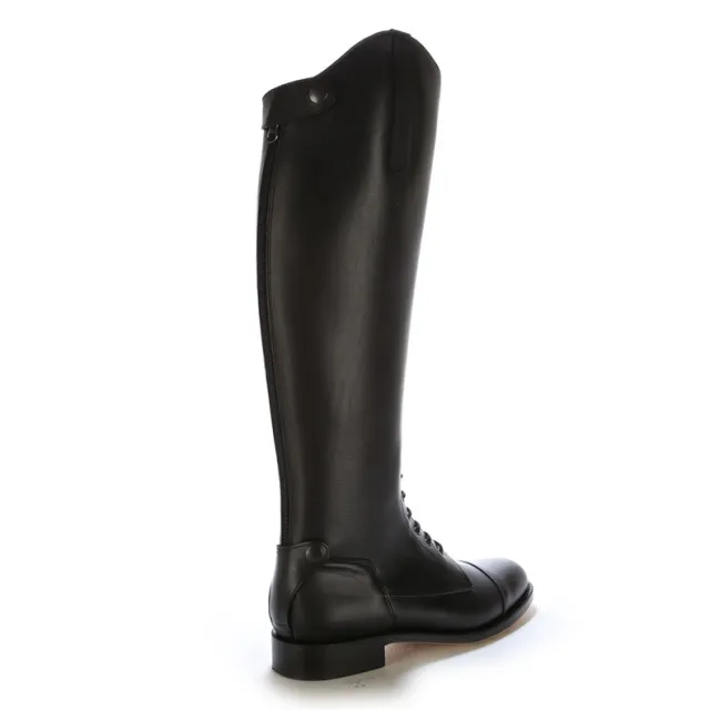Bottes équitation cuir noir à lacets - Bottes équitation artisanales