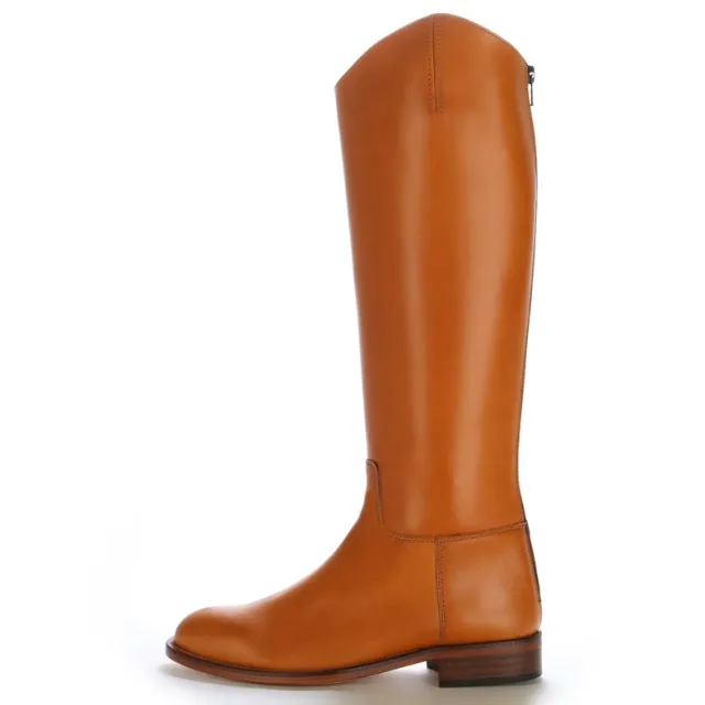 Bottes équitation cuir camel sur mesure - Bottes équitation sur mesure
