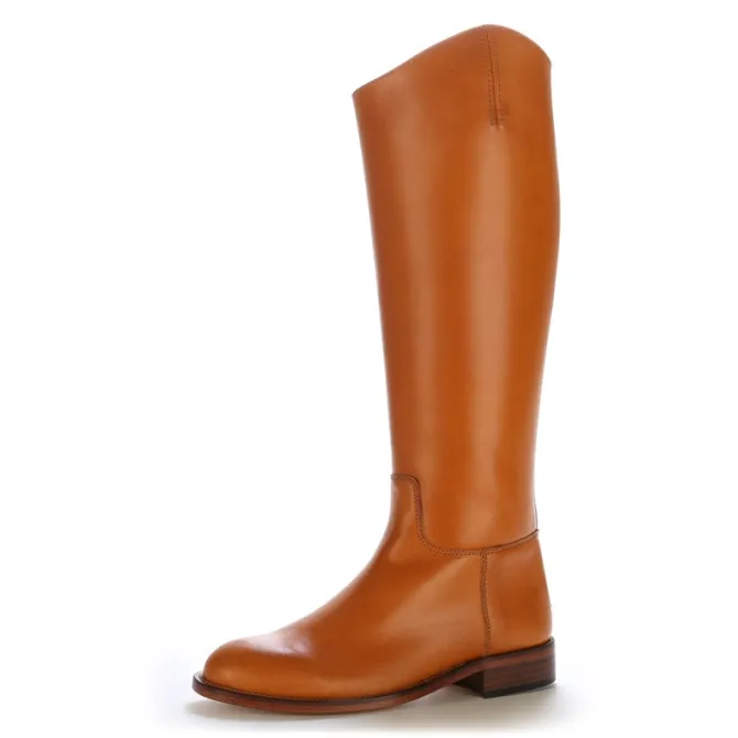 Bottes équitation cuir camel sur mesure - Bottes équitation sur mesure