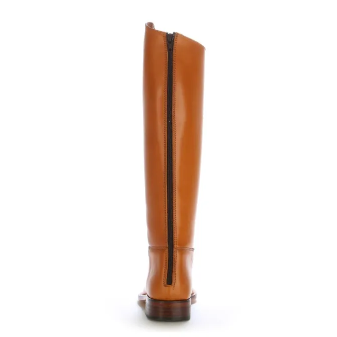 Bottes équitation cuir camel sur mesure - Bottes équitation sur mesure