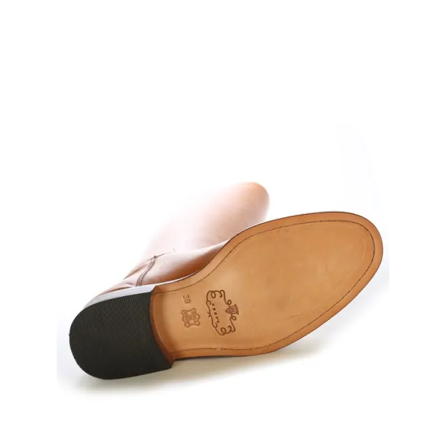 Bottes équitation cuir camel sur mesure - Bottes équitation sur mesure