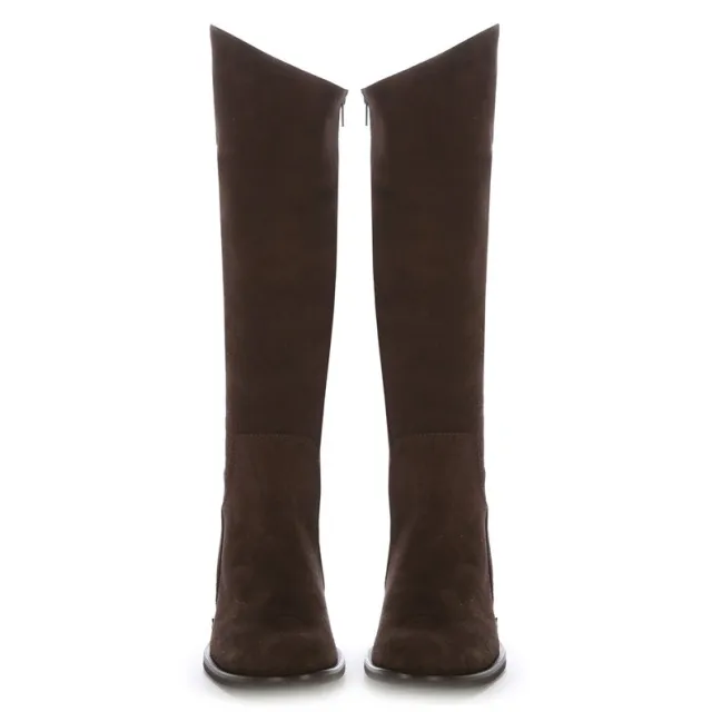 Bottes cavalières sur mesure cuir marron suedé - Bottes cavalières sur