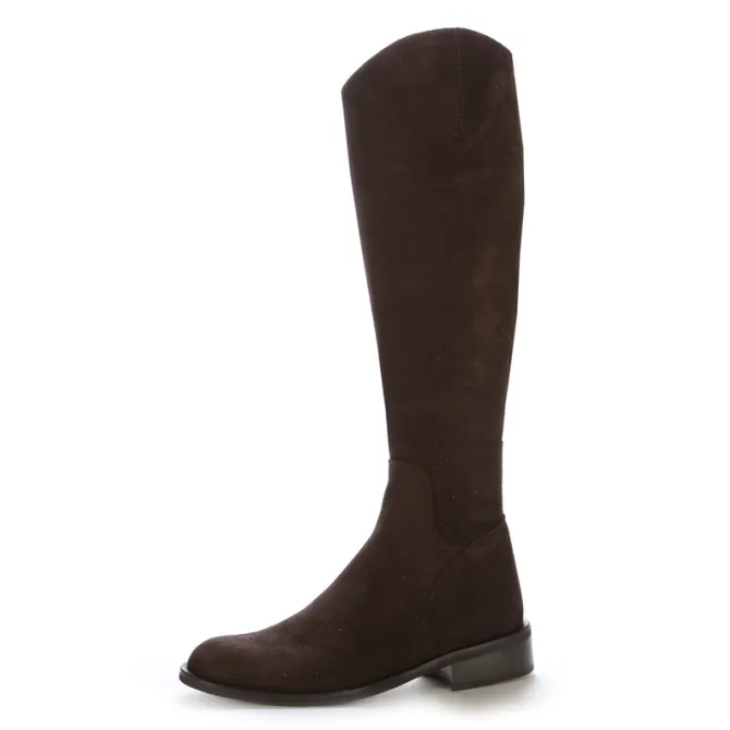 Bottes cavalières sur mesure cuir marron suedé - Bottes cavalières sur