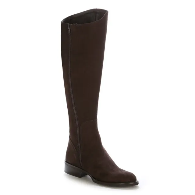 Bottes cavalières sur mesure cuir marron suedé - Bottes cavalières sur