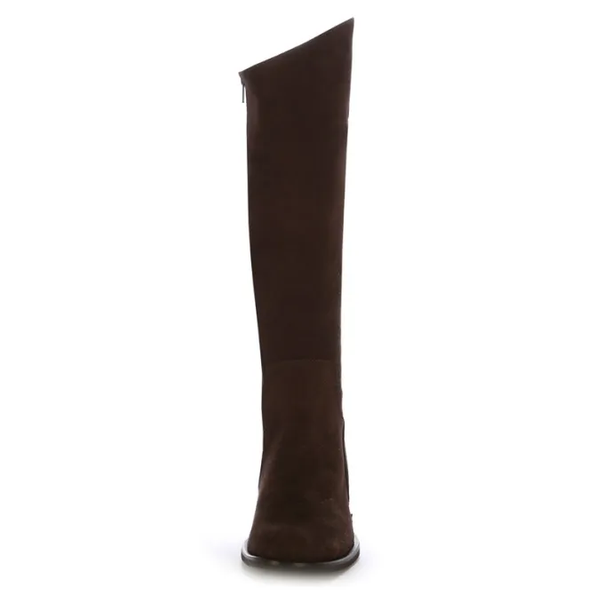 Bottes cavalières sur mesure cuir marron suedé - Bottes cavalières sur