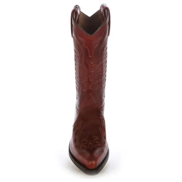 Santiags mexicaines cuir bordeaux - Bottes santiag et country artisanales