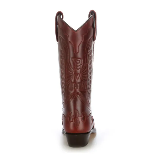 Santiags mexicaines cuir bordeaux - Bottes santiag et country artisanales